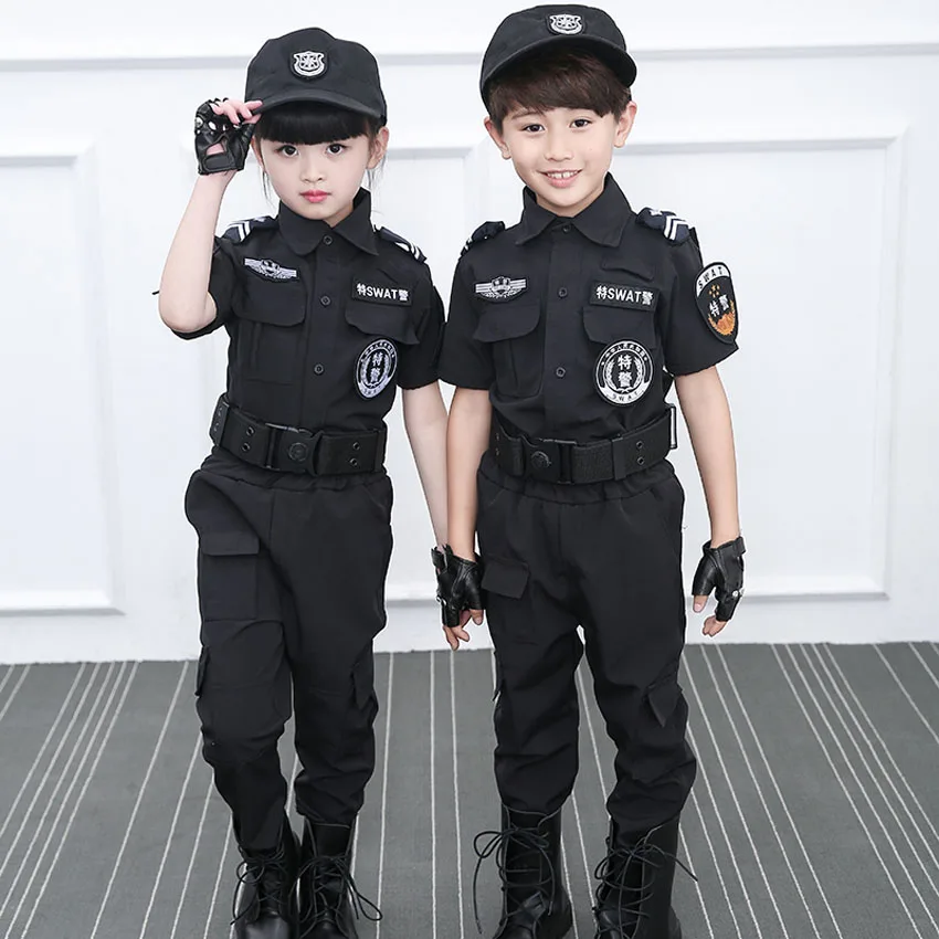 

Children Boys Special Force Army Suit Halloween Carnival Cosplay Costumes for Kids Toddlers Party Wear Policemen Uniform
