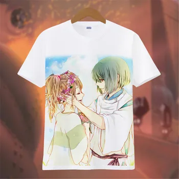

Cosplay Anime Unisex Tops Tee Printed Spirited Away T Shirts MenTops Miyazaki Hayao t-shirt Cartoon Shirt tees japanese shirt