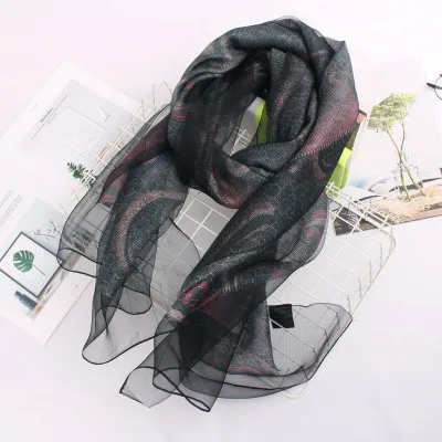 Роскошный шелковый шарф, шаль, женские весенние осенние длинные шарфы, Дамский бренд, Шелковый мохеровый шейный шарф, платок 200*70 см - Цвет: 5