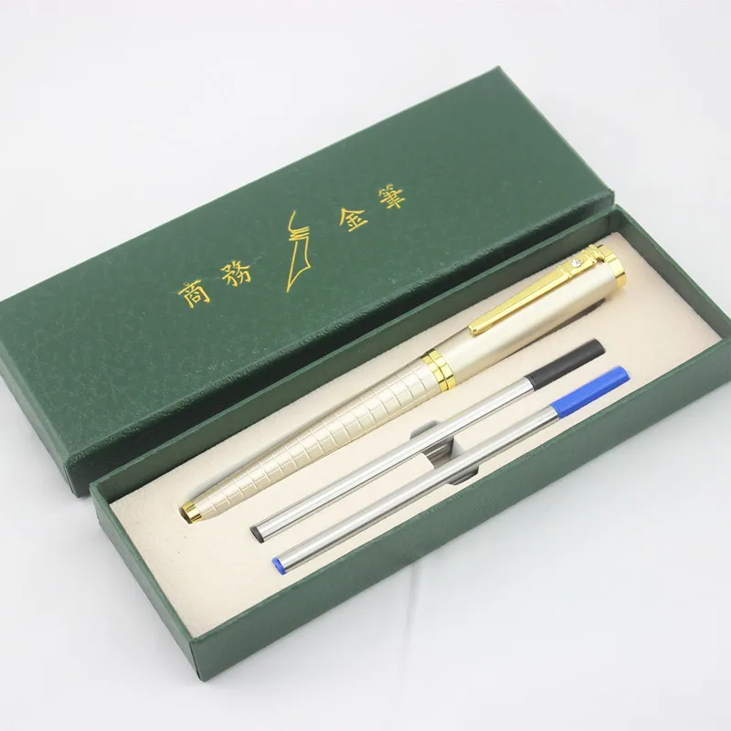 

DIKA WEN High End Gold Rollerball Pen Smooth Writing 0.5mm Black Ink Writing Pens with an Original Box Student Teacher Gift