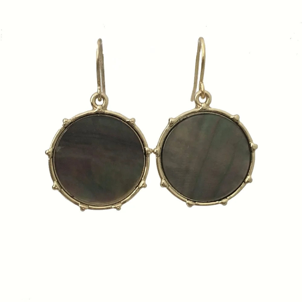 

TRENDY CASUAL GOLD COLOR ROUND DISC WITH SHELL SHAPE FISHHOOK EARRING FOR WOMEN