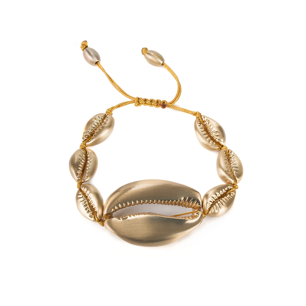 AliExpress браслет из натурального Пука в виде ракушки boho модный пляжный Золотой корпус Каури браслеты seashell женские браслеты ювелирные изделия - Окраска металла: Gold G
