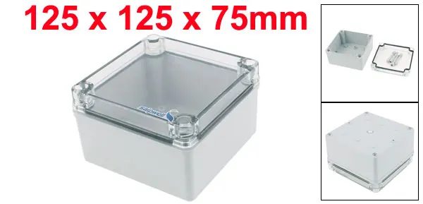 125 x 125 x 75mm Transparent Cover Sealed Box Dustproof IP65 Junction Enclosure