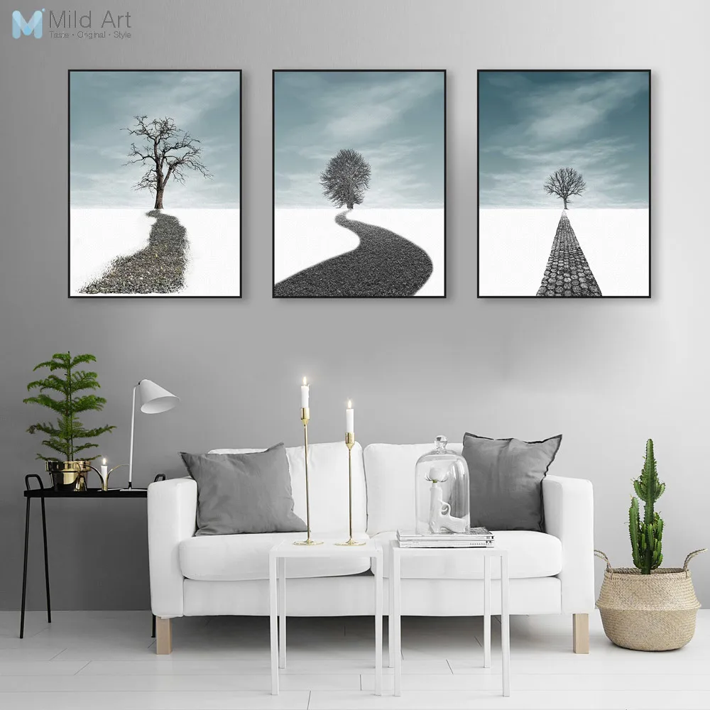 Landscape Photo Abstract Tree Canvas Poster Print Large ...