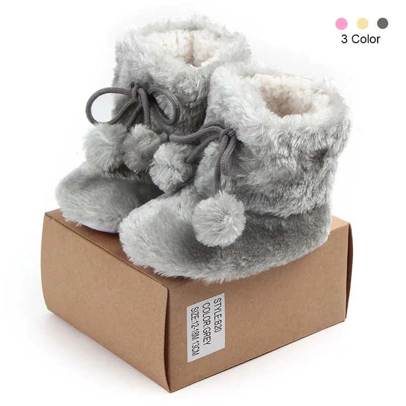 2018 Winter Newborn Baby Girls Boots Infant Baby Girl Toddler Shoes Infant Girls Fur Boots Shoes