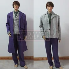 Batman Dark Night Joker Halloween Cosplay Costume For Men 5 Pcs Trench Coat Vest Shirt Tie Movie Suit Outfit Set