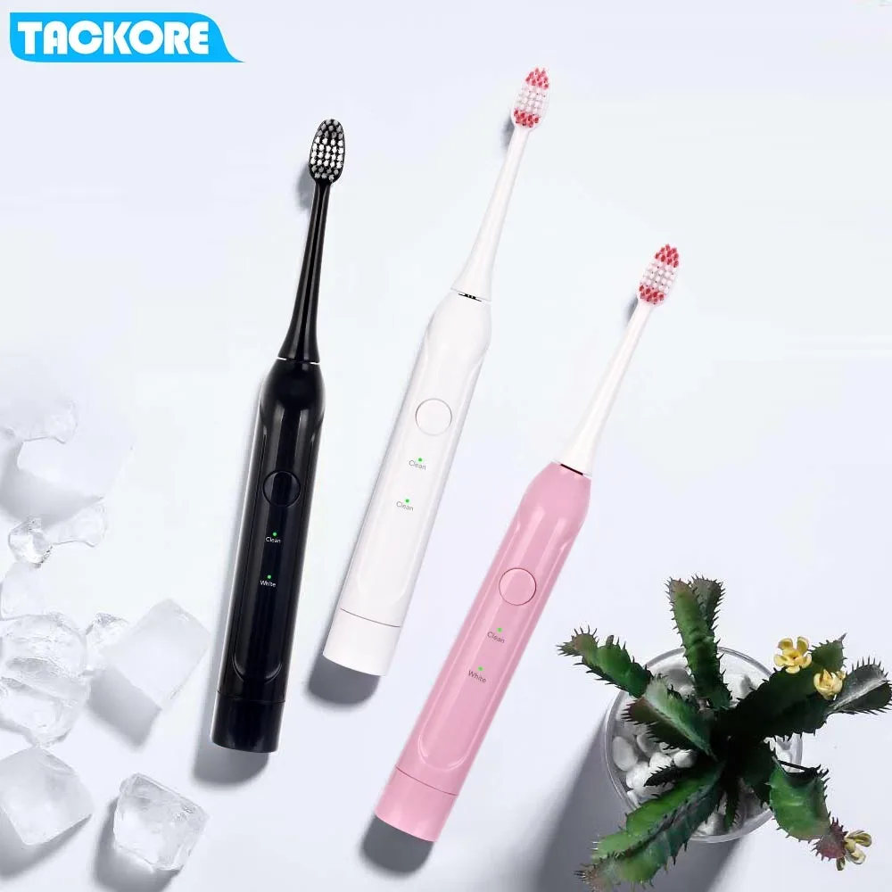 

5 Modes Waterproof Electric Toothbrushes Teeth Whitening Toothbrush with 2 Replaceable Heads Powered by Dry Battery