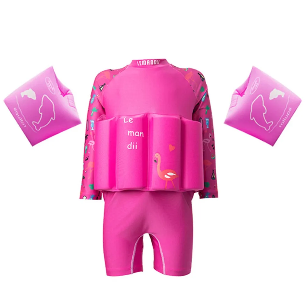 Children's Swimwear Kids Float Suit Adjustable Buoyancy Swimsuit Romper Beach Kids Bathing Suit With Buoyant Arm Sleeeves