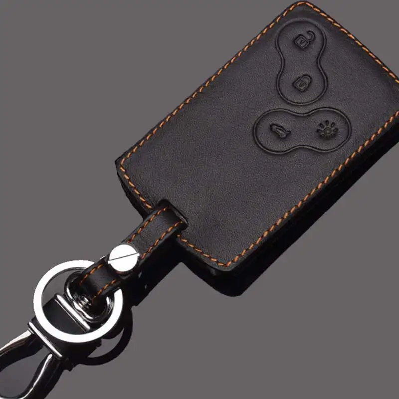 

Icecare Renault Clio 4 Genuine Leather Key Holder Case For Renault Trafic Duster Scenic 2 Fluence Megane2 Logan 2 Keychain