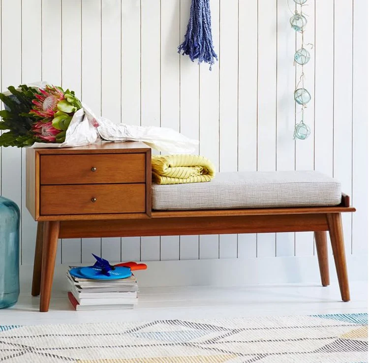 

Nightstands Bedroom Furniture Home Furniture oak solid wood bedside table sofa side table bedroom storage minimalist 110*41*60cm