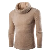 Свитеры с высоким воротом Для мужчин мех кролика смешанное мягкий молодежная мода тонкий плюшевые Для мужчин S тянуть Homme пуловер