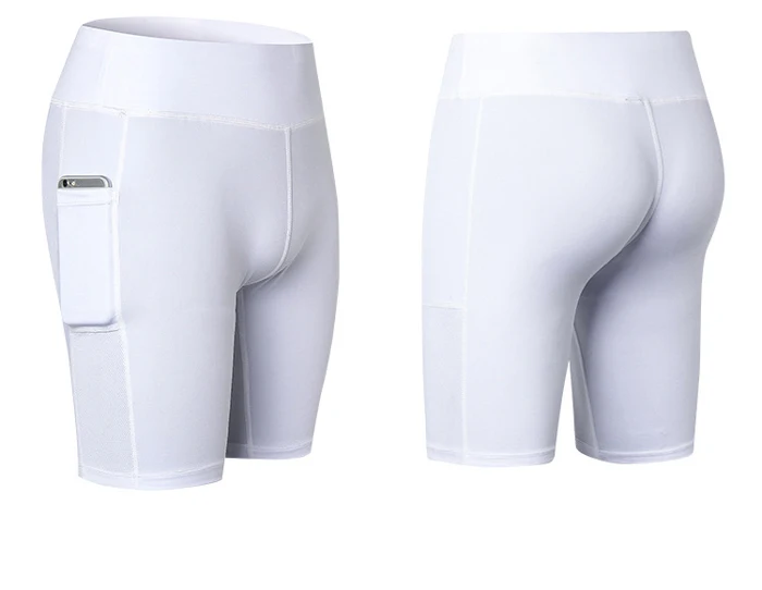 Queshark женские шорты для йоги быстросохнущие бесшовные обтягивающие леггинсы быстросохнущие с высокой талией, для фитнеса штаны для бега колготки с карманом