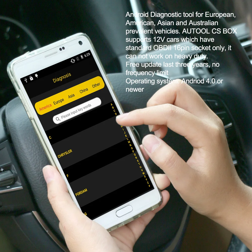 AUTOOL CS BOX Easy Diag Mdiag OBDII диагностическая мульти система и т. д. Подушка безопасности ABS ключ кодирования сканер Bluetooth подключение Android запуск