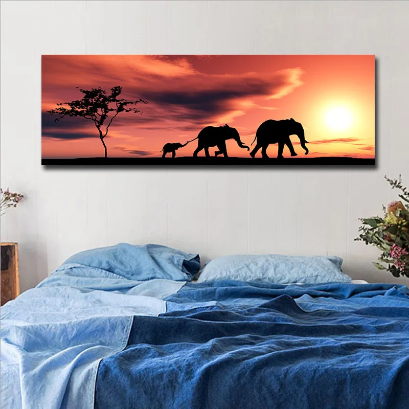 Printed Modern African Style Landscape Oil Painting On Canvas One Piece Wall Picture Art For Bedroom Room Quadro Home Decor