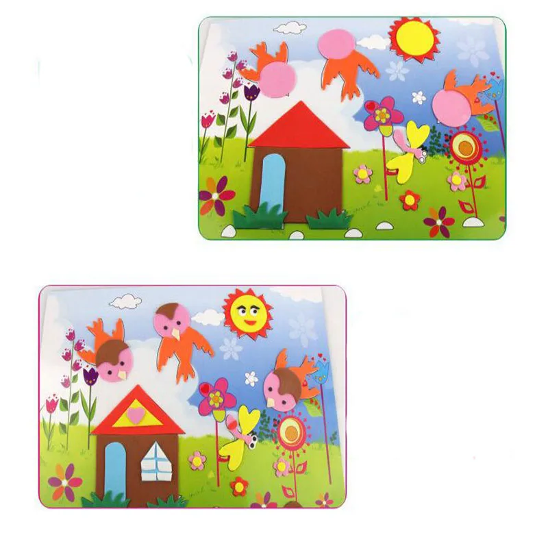 1PC Cute DIY Handmade 3D Eva Foam Puzzle Stickers Self adhesive Cartoon Animals Crafts kindergarten Learning & Education Toys|educational toys|3d eva