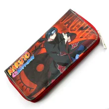 Аниме Наруто длинный стиль PU бумажник напечатанный с Uchiha Itachi& Наруто w/молния