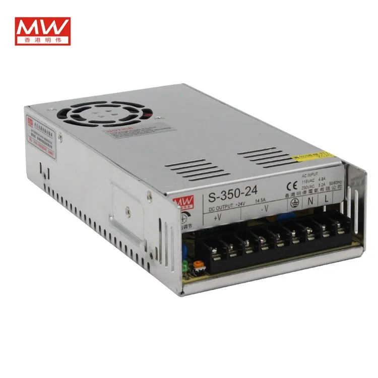 MW router cnc fonte de alimentação S-350W-24V