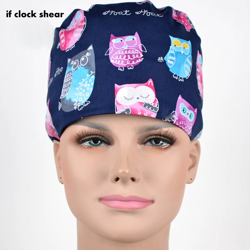 

if Operating room hat doctors nurses surgery caps cotton printed adjustable pet hat with adjustable