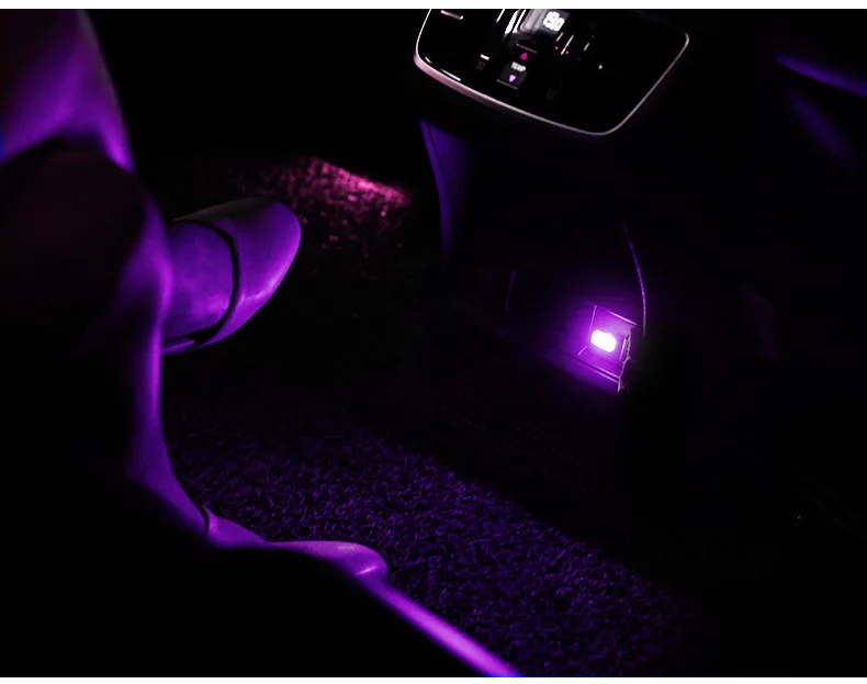 USB LED mini Wireless Car Interior Lighting Kit car styling interior decoration Atmosphere light white blue pink (16)
