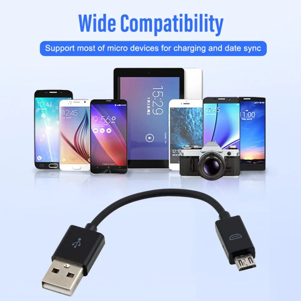 Универсальный 10 см USB 2,0 A к Micro B Синхронизация данных зарядный кабель шнур для мобильного телефона ПК ноутбук кабель «Папа-папа»