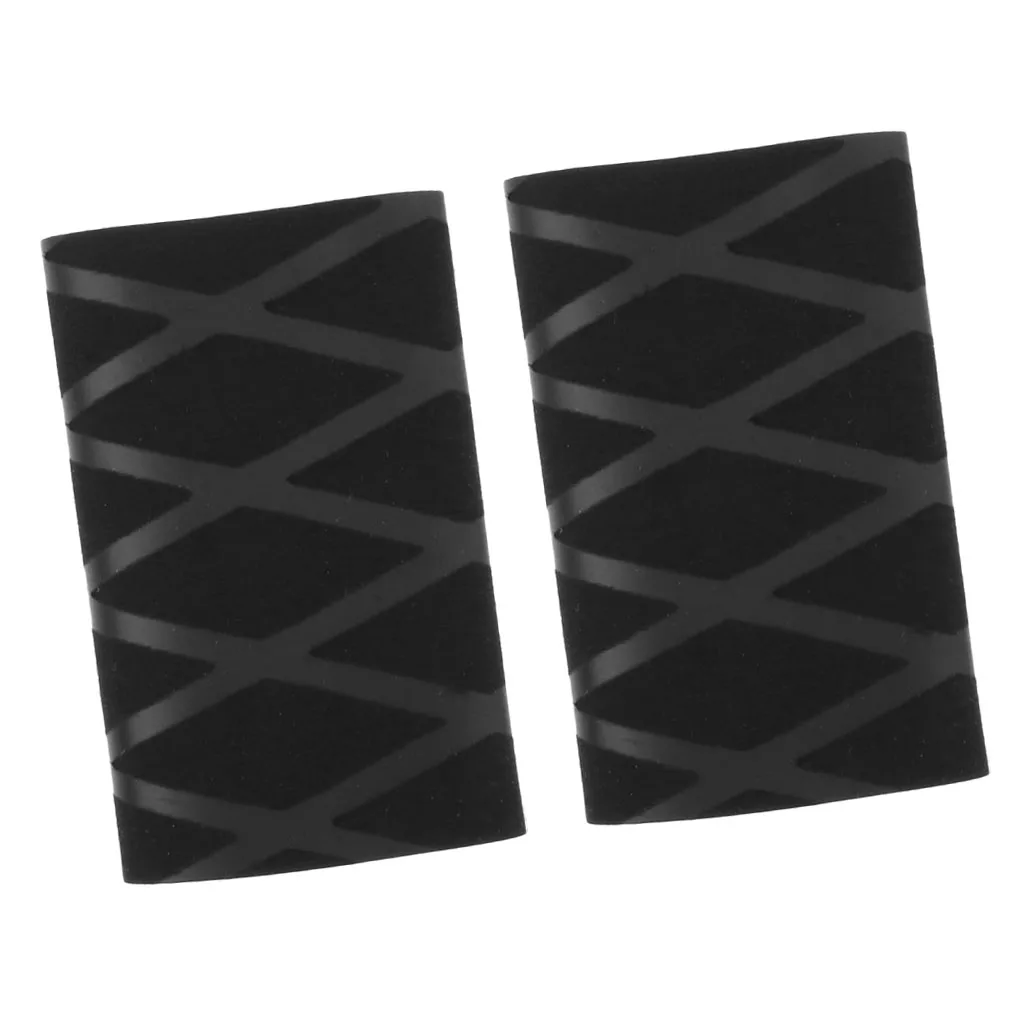 Count 2 Rubber Black Bat Handle Tape Grip Non-slip Guard Protector for Ping Pong Table Tennis