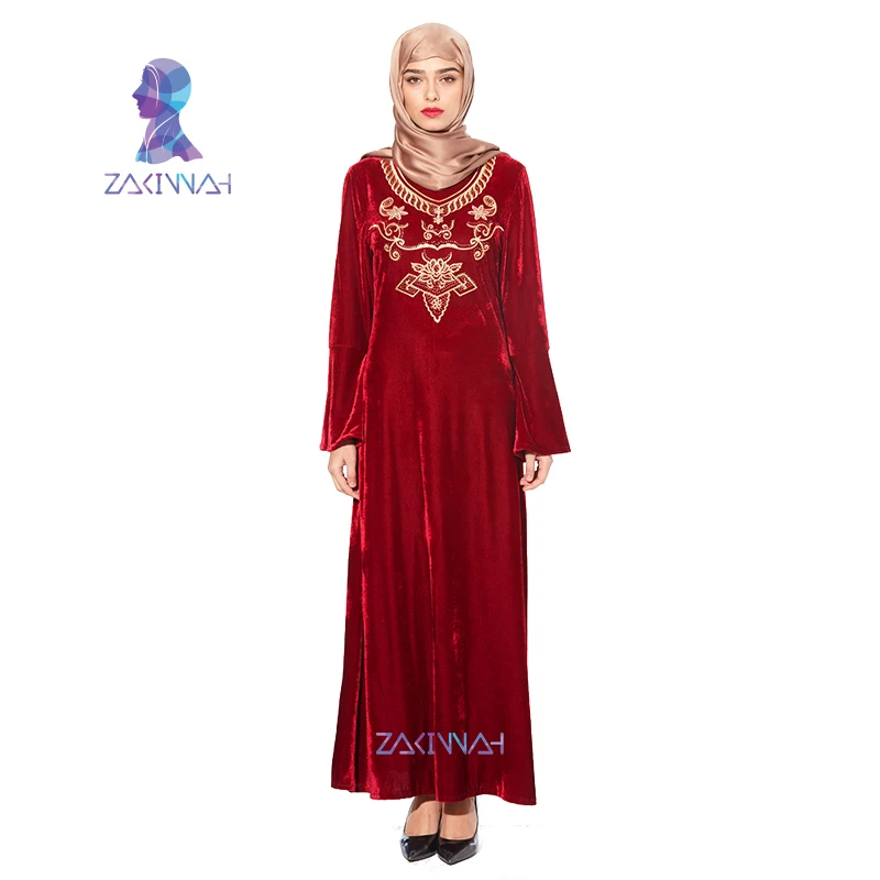 Zakiyyah новый модный Плюс Размер мусульманская одежда женское Макси платье с