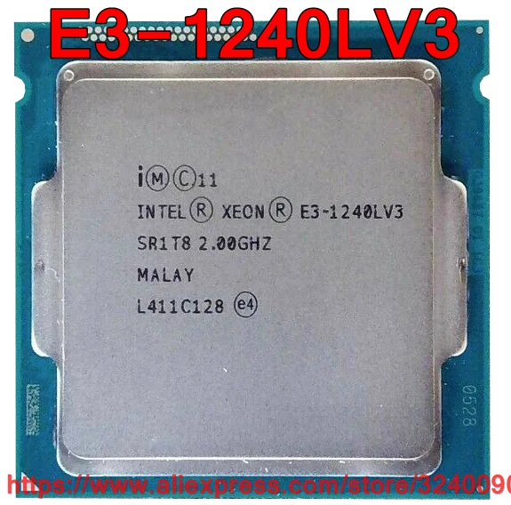 Оригинальный процессор Intel CPU Xeon E3-1240LV3 2 00 ГГц 8M 25 Вт четырехъядерный E3 1240LV3 LGA1150