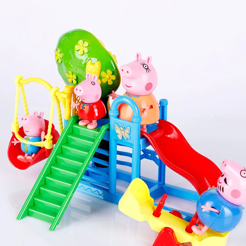 

Peppa Pig Family Toys Doll Real Scene Model Amusement park PVC Action Figures toys