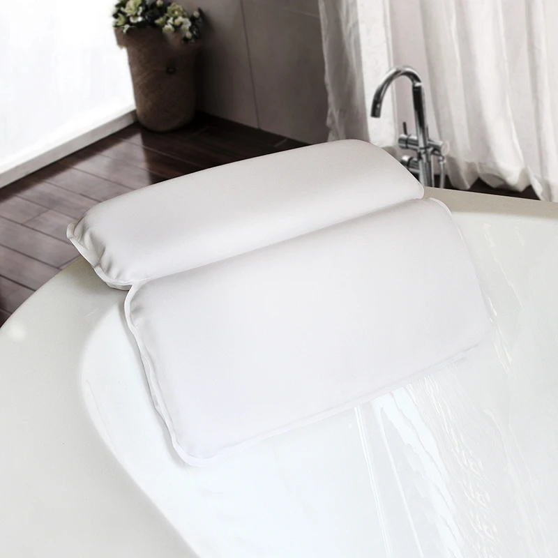 

SAFEBET Waterproof PU Bath Pillow SPA Headrest Neck Cushion Suction Cup Non-slip Bathtub Pillows Bathroom Accessories Drop Shipp