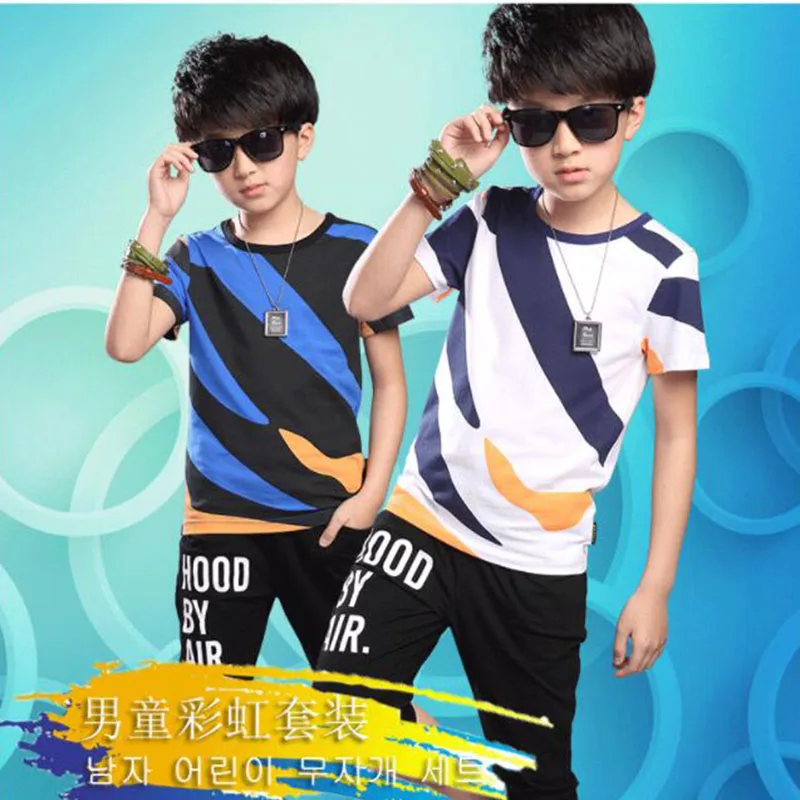 2019 summer children sets for boys clothing boy suit kids sports clothes teenage children short sleeves + pant children clothes 01