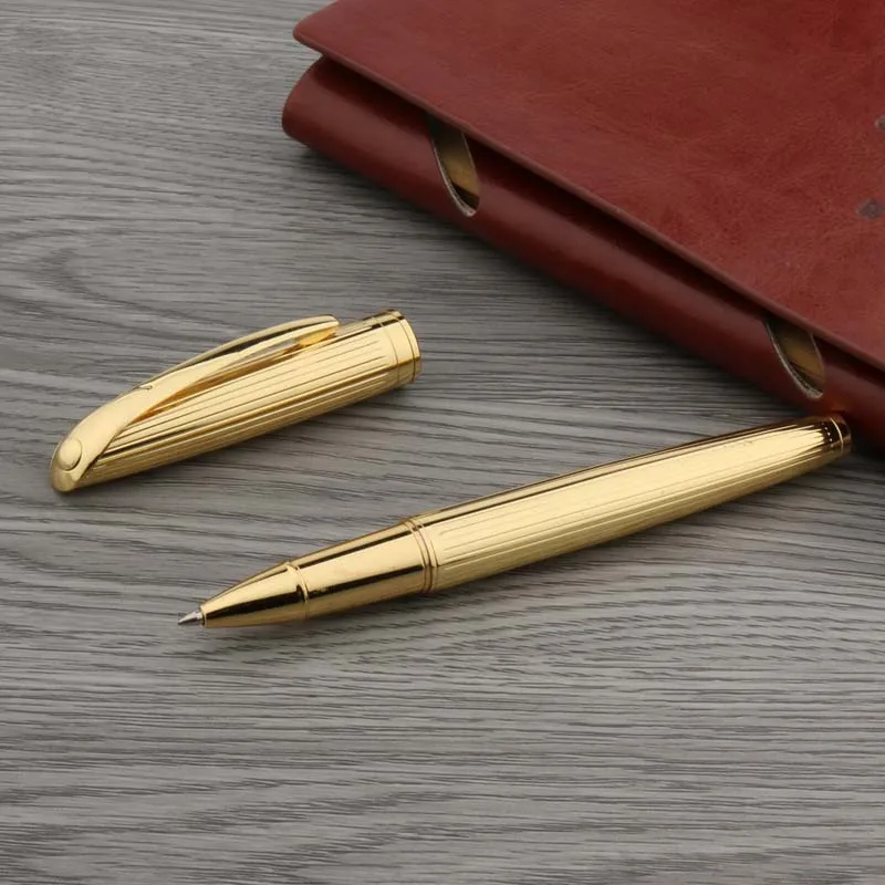 Классическая Ручка для письма офисная золотая металлическая шариковая ручка
