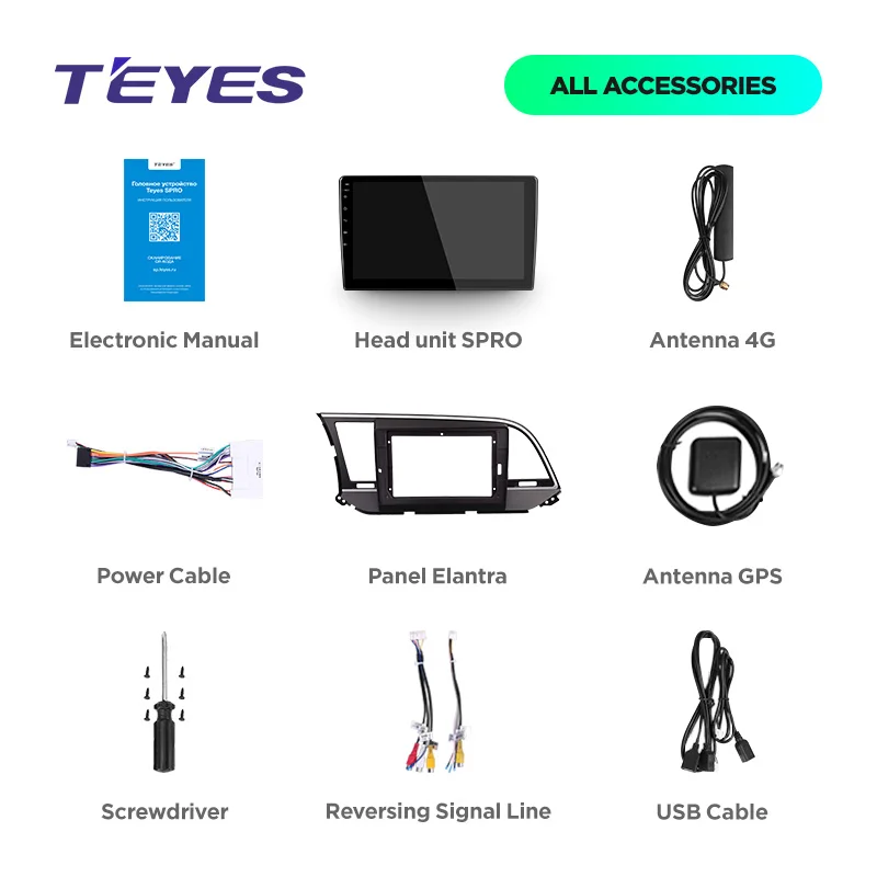 Best TEYES SPRO For Hyundai Elantra 6 2015 2016 2017 2018 Car Radio Multimedia Video Player Navigation GPS Android 8.1 No 2din 2 din 5