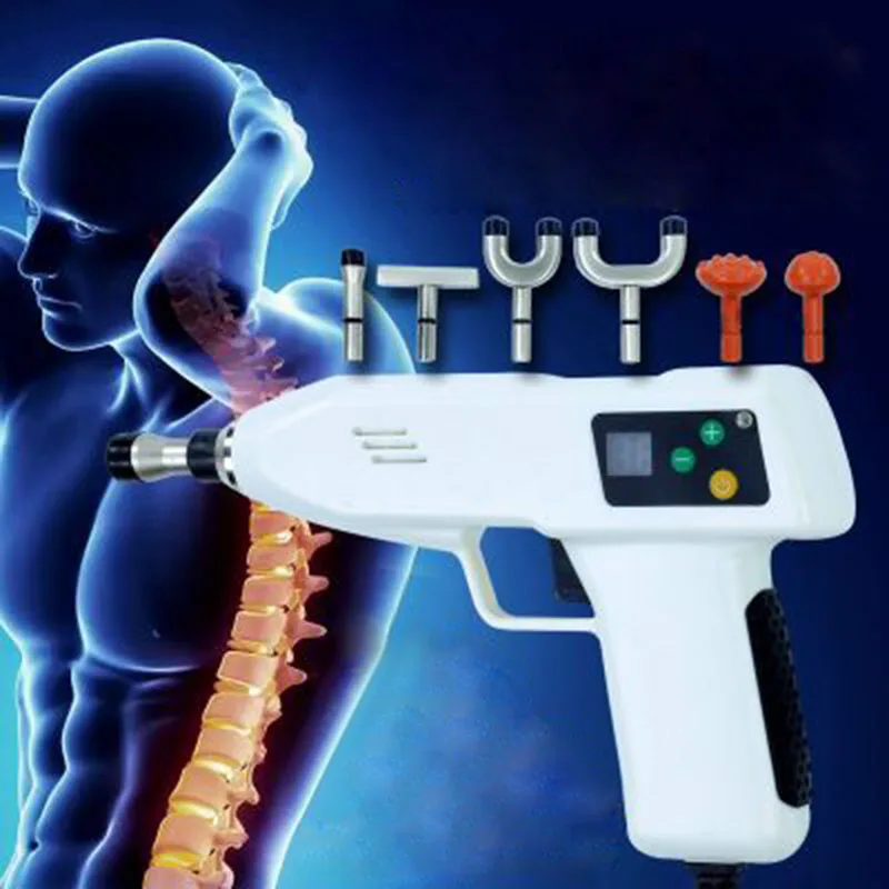 

Adjustable Chiropractic Instrument Intensity Therapy 4Level 6Heads Electric Correction Gun Activator Cervical Massager