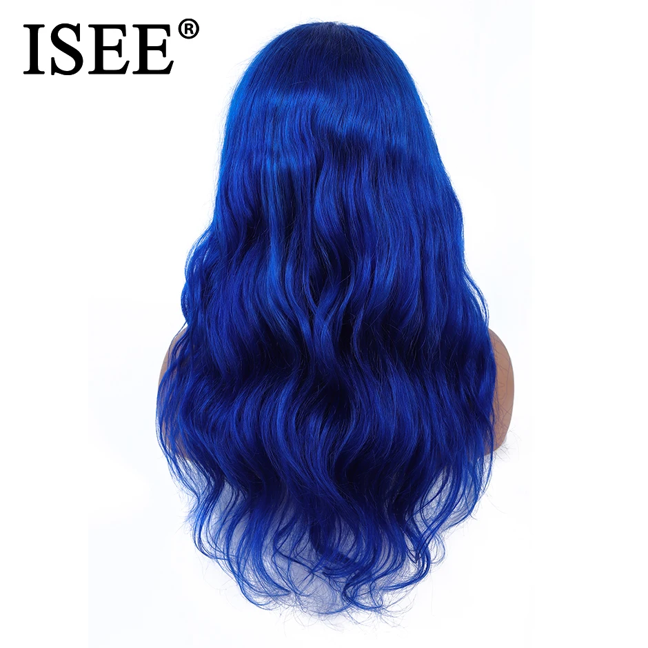 Malaysian Remy Blue Body Wave Lace Front Wig With Baby Hair 150%Density Pink ISEE HAIR Wig 613 Blonde Lace Front Human Hair Wigs