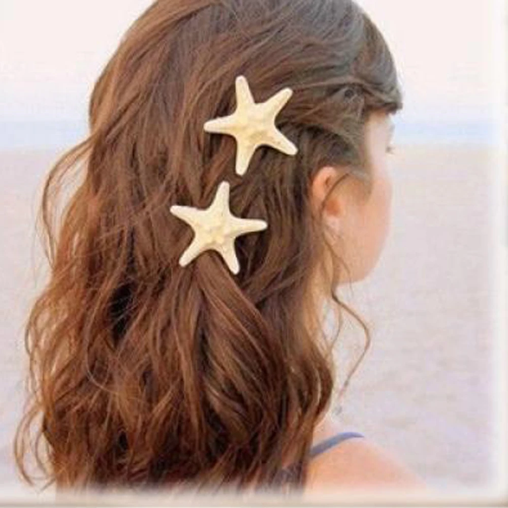 

1/2 Pcs Women Girls Elegant Starfish Sea Star Hairpins Lady Fashion Hair Clips Girls Summer Beach Barrettes Hair Accessories