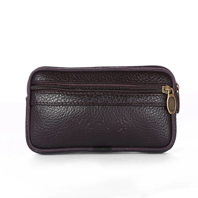 

Men Genuine Cow Leather Belt Wear Waist Pack Bag Phone Coin Large Capacity Fashion Purse Heuptas