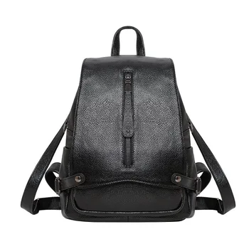 

9528-D European New fashion Genuine Leather Shoulder Bag ladies backpack simple anti-theft all-match Women Leather Backpack
