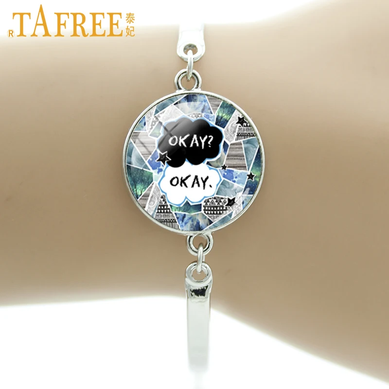 

TAFREE Maybe Okay Will Be Our bracelets Just Breathe Book Quote charm bracelet The Fault in Our Stars women jewelry NS407