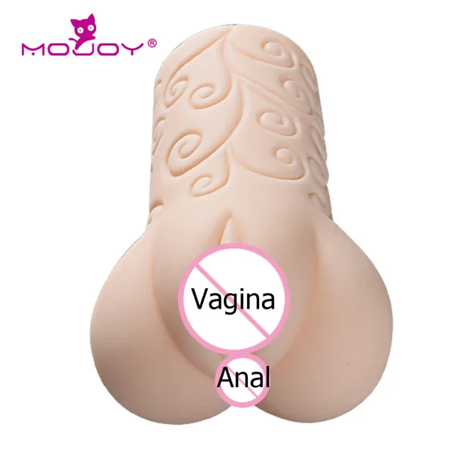 Mojoy Male Masturbator With Young Girls's Double Hole for Ass Anal And Pussy Artificial Vagina Cup Pocket Pussy Sex Toys For Men
