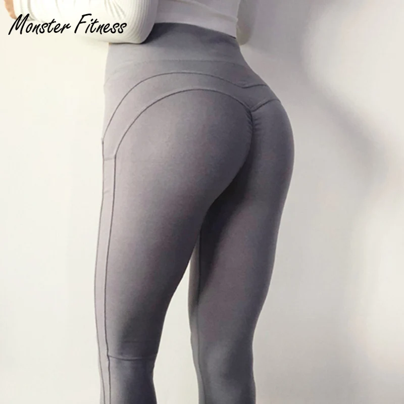 Monster 2018 Women Yoga Pants Fitness Sport Leggings For Women High Waist Push Up Workout Sport Gym Running Yoga Pants Tights