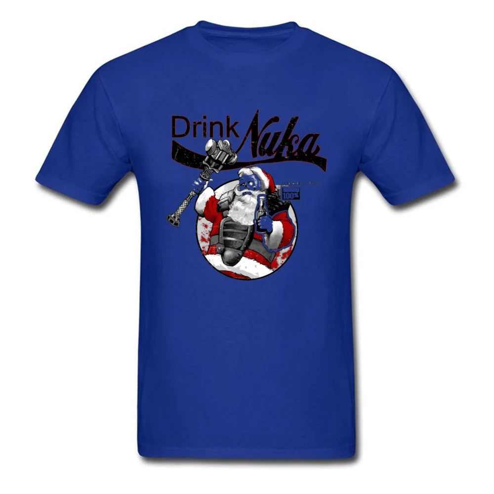 Drink Nuka New Coming Short Sleeve Camisa T-shirts 100% Cotton Crewneck Mens Tops T Shirt Normal Tops Shirt Summer/Autumn Drink Nuka blue