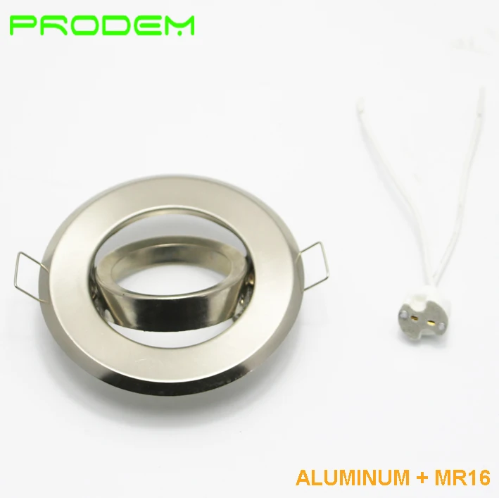 

PRODEM BRAND 10 PACK lamp cup holder Square led down light firxture rotatable round led lamps cup edge GU10 MR16 socket included