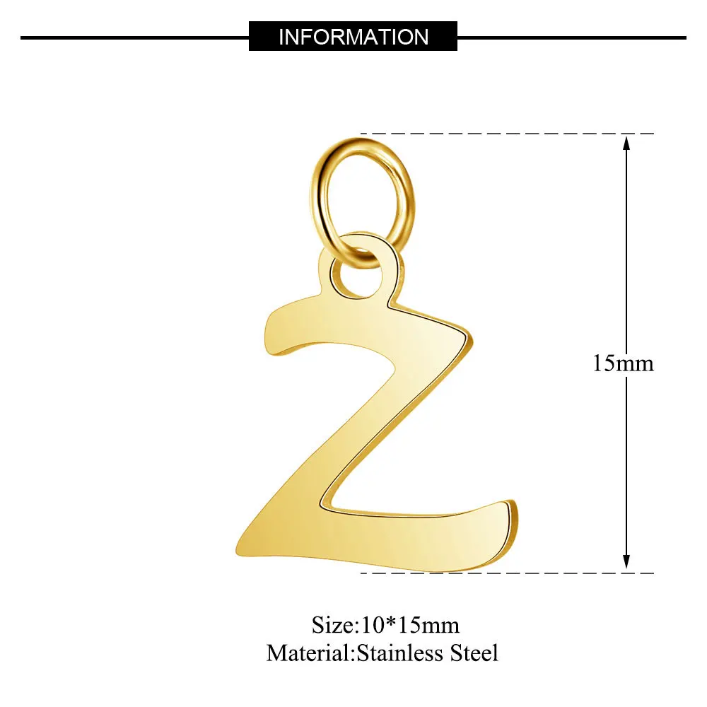 5 шт анти-коррозия Нержавеющая сталь ожерелье с надписью Золотой первоначальный Цепочки и ожерелья Маленькая подвеска ручной работы аксессуары для изготовления украшений своими руками - Окраска металла: Z