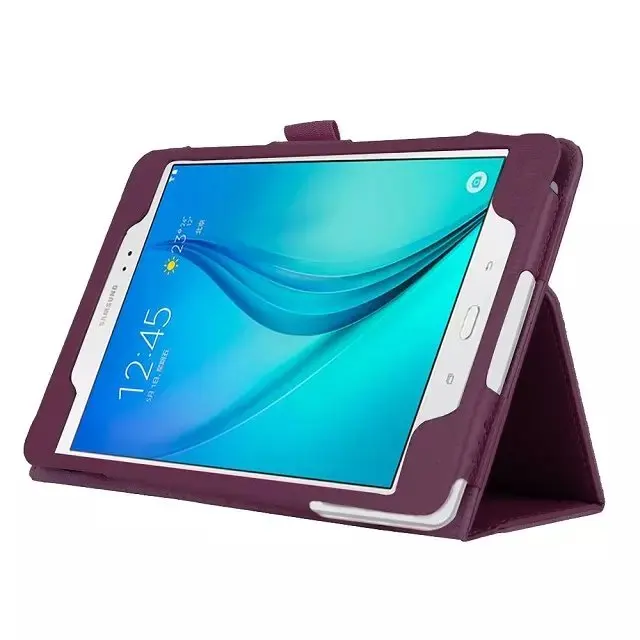 Чехол из ПУ кожи для samsung Galaxy Tab A 8,0 T350 T355 чехол-подставка с личи для samsung TabA 8,0 SM-T350 SM-T355 чехол s - Цвет: purple
