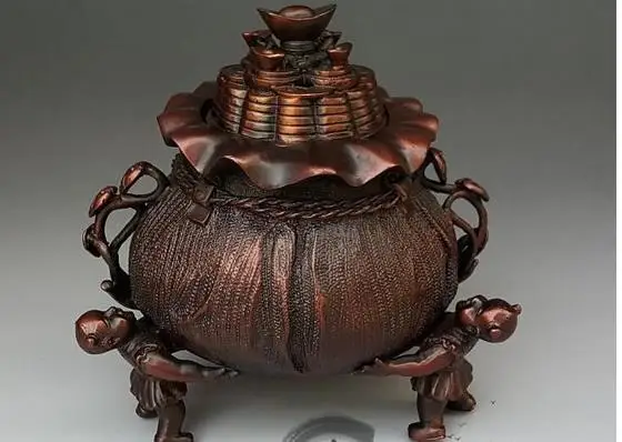 

Collectable Old Ming Dynasty copper censer / incense 6,with carving&mark,Handmade crafts,collection& adornment