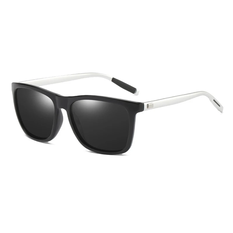 Алюминиевые магния солнцезащитные очки мужские Поляризованные ночного видения мужские солнцезащитные очки для вождения винтажные желтые линзы водительские солнцезащитные очки uv400 - Цвет линз: C1 Black