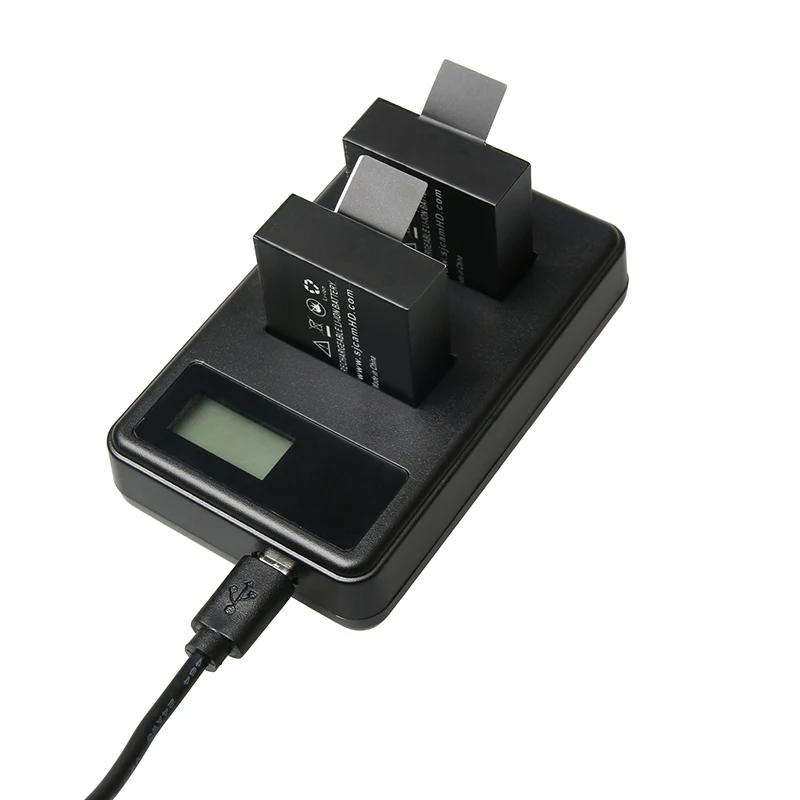 

2pcs Rechargerable battery LED Dual USB Charger for SJCAM SJ4000 WIFI SJ5000 M10 4K Sport Camera Accessories Bateria
