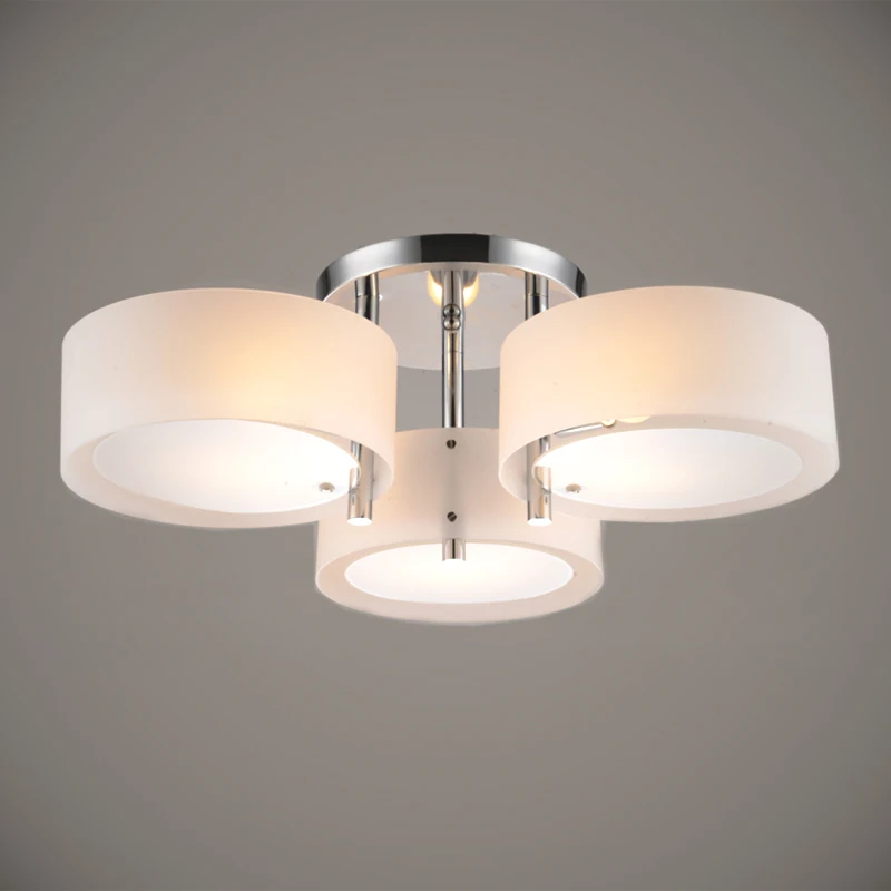Ecolight Modern Ceiling Light 3 Lights E26 E27 Brushed Nickel Acrylic