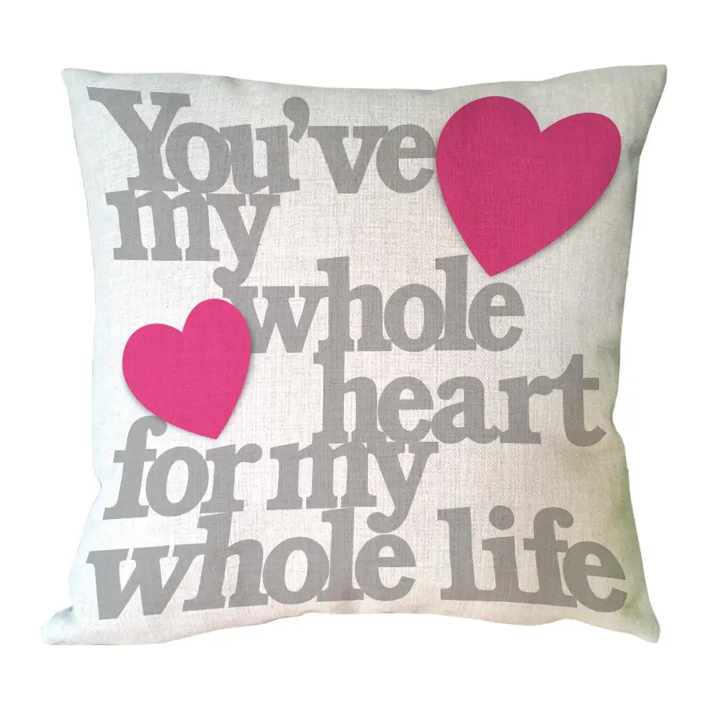 Letter Printed Customized New Qualified Square Pillow Cushion Case Toss