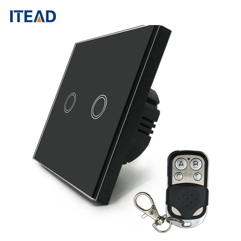

Wall Touch Switch Remote Control Light Panel EU Wireless Sensor On/Off 2 Gang RF433 240V Smart Controller